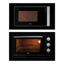 Kit Fit Line Fischer: Micro-ondas com Descongelar e Forno Elétrico Preto