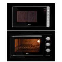 Kit Fit Line Fischer: Micro-ondas com Descongelar e Forno Elétrico Preto Kit Fit Line Fischer: Micro-ondas com Descongelar e Forno Elétrico Preto