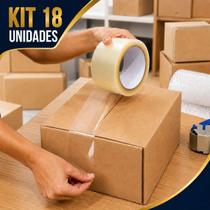 Kit Fita Adesiva Hot Melt Grande 48mmx100m 40 Micras Transparente Para Embalagem Pacotes Fechamento De Caixas Vendas Loja Mudança Kit Fita Adesiva Hot Melt Grande 48mmx100m 40 Micras Transparente Para Embalagem Pacotes Fechamento De Caixas Vendas Loja Mudança