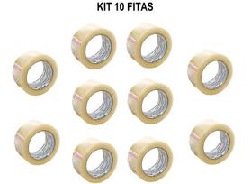 Kit Fita Adesiva Transparente C/ 10 Unidades 45mm x 100mts P/ Empacotamento - Fitar