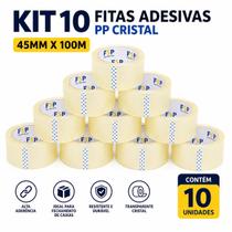 Kit Fita Adesiva Transparente Cristal FSP 45mm x 100m para Embalagens Kit Fita Adesiva Transparente Cristal FSP 45mm x 100m para Embalagens