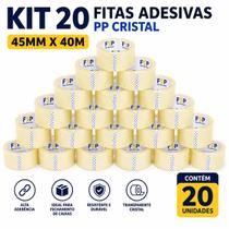 Kit Fita Adesiva Transparente Cristal FSP 45mm x 40m para Embalagens Kit Fita Adesiva Transparente Cristal FSP 45mm x 40m para Embalagens