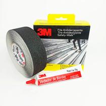 Kit Fita Antiderrapante Preta 50x20m + Vedador de Borda 3M