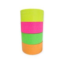 Kit Fita Crepe Basic 4 Cores Neon 48mmx50m Kit Fita Crepe Basic 4 Cores Neon 48mmx50m