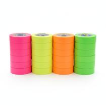 Kit Fita Crepe Fluorescente 18mm x 50m - 4 Cores, 6 Unidades de cada Kit Fita Crepe Fluorescente 18mm x 50m - 4 Cores, 6 Unidades de cada