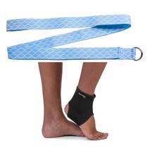 Kit Fita De Alongamento Yoga Pilates P Treino Com Tornozeleira Ortopedica Compressão Estabilizadora Elastica - Atrio
