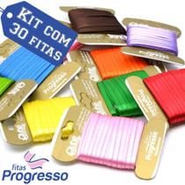 Kit Fita de Cetim para Bordar - 30 cores Kit Fita de Cetim para Bordar - 30 cores