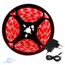 Kit Fita De Led 5050 Sem Silicone IP20 Vermelha C/ Fonte Inclusa Kit Fita De Led 5050 Sem Silicone IP20 Vermelha C/ Fonte Inclusa