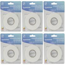 Kit Fita Dupla Face De Espuma 1,8 cm x 3 Metros Com 6 Rolos