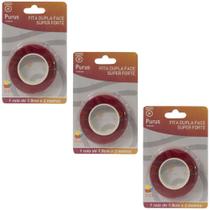 Kit Fita Dupla Face Super Forte 1,8 cm x 2 Metros 3 Unidades