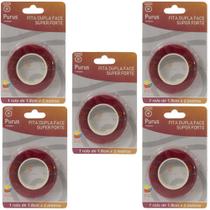 Kit Fita Dupla Face Super Forte 1,8 cm x 2 Metros 5 Unidades