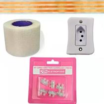Kit Fita Elétrica 3 Pistas - 1 Metro Eletrofita 15a Adesiva + Tomada Kit Fita Elétrica 3 Pistas - 1 Metro Eletrofita 15a Adesiva + Tomada
