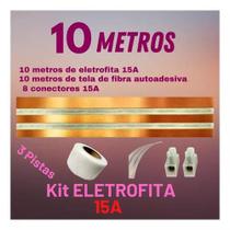 Kit Fita Elétrica 3 Pistas 10 Metros Eletrofita 15a Adesiva