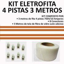 Kit Fita Elétrica Eletrofita 4 Pistas 3 Metros 750v/10amp - Eletrofitas