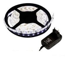 KIT Fita LED 3528 Branco Frio 6500K com Silicone 5 metros 12V + Fonte KIT Fita LED 3528 Branco Frio 6500K com Silicone 5 metros 12V + Fonte
