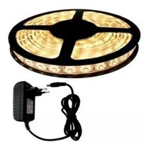 Kit fita led 5050 c/silicone 5m + fonte 12v + emenda rápida