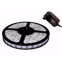 Kit Fita Led 5050 Leds 5M Ip65 Branco Frio + Fonte 3A - Power Xl