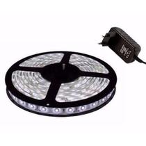 Kit Fita Led 5050 Leds 5M Ip65 Branco Frio + Fonte 3A