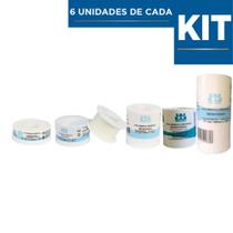 KIT FITA MICROPORE (06 de cada apresentação) 1,2X10m, 2,5X10m, 10X4,5m, 5X4,5m, 5x10m, WILTEX