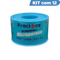 Kit fita micropore 2,5x10 procitex com 12 unidades