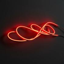 Kit Fita Neon 12v Flexível Silicone IP65 5 Metros + Fonte 5A Cores:Vermelho