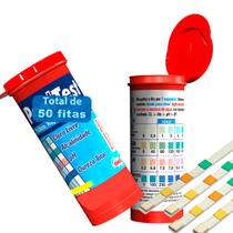 Kit Fita Teste Análise Cloro Ph Alcalinidade Dureza Cálcica com 50 Fitas Hidroall