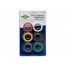 Kit Fitas Isolantes Coloriadas Brasfort De 5m Com 6 Rolo