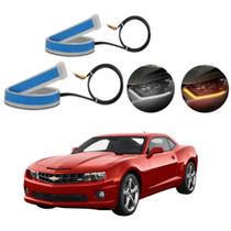 Kit Fitas Led DRL Farol + Seta 12v 45cm Camaro 2013 2014 2015 2016 2017 2018 2019 2020 2021 2022