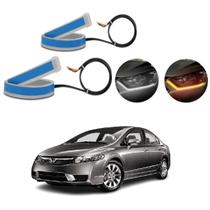 Kit Fitas Led DRL Farol + Seta 12v 45cm Civic 2009 2010 2011