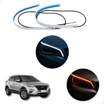 Kit Fitas Led DRL Farol + Seta 12v 45cm Creta 2016 2017 2018 2019 2020 2021 2022 2023