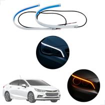 Kit Fitas Led DRL Farol + Seta 12v 45cm Cruze 2016 2017 2018 2019 2020 2021 2022