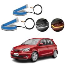 Kit Fitas Led DRL Farol + Seta 12v 45cm Etios 2012 2013 2014 2015 2016 2017 2018 2019 2020 2021