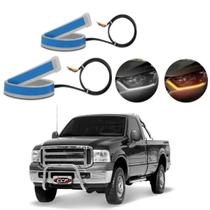 Kit Fitas Led DRL Farol + Seta 12v 45cm F250 1999 2000 2001 2002 2003 2004