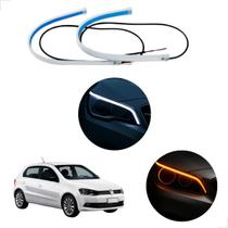 Kit Fitas Led DRL Farol + Seta 12v 45cm Gol G6 2013 2014 2015 2016