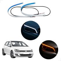 Kit Fitas Led DRL Farol + Seta 12v 45cm Golf MK7 2014 2015 2016 2017 Kit Fitas Led DRL Farol + Seta 12v 45cm Golf MK7 2014 2015 2016 2017