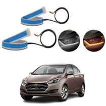 Kit Fitas Led DRL Farol + Seta 12v 45cm HB20S 2012 2013 2014 2015 2016 2017 2018 2019 2020 2021 2022 2023