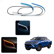 Kit Fitas Led DRL Farol + Seta 12v 45cm Hilux 2012 2013 2014 2015
