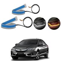 Kit Fitas Led DRL Farol + Seta 12v 45cm Honda City 2009 2010 2011 2012