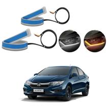 Kit Fitas Led DRL Farol + Seta 12v 45cm Honda City 2015 2016 2017 2018 Kit Fitas Led DRL Farol + Seta 12v 45cm Honda City 2015 2016 2017 2018