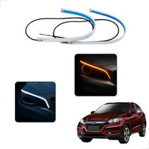 Kit Fitas Led DRL Farol + Seta 12v 45cm Honda HR-V 2016 2017 2018 2019 2020 2021 2022 2023