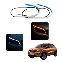 Kit Fitas Led DRL Farol + Seta 12v 45cm Kwid 2017 2018 2019 2020 2021 2022 2023