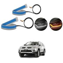 Kit Fitas Led DRL Farol + Seta 12v 45cm Pajero Daker 2008 2009 2010 2011 2012 2013 2014 2015