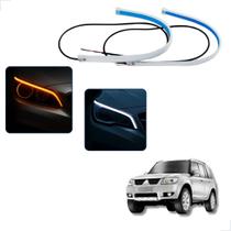 Kit Fitas Led DRL Farol + Seta 12v 45cm Pajero TR4 2003 2004 2005 2006 2007 2008 2009 2010 2011 2012 2013 2014 2015