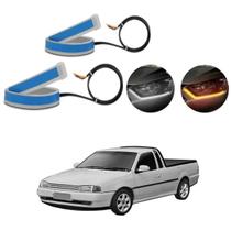 Kit Fitas Led DRL Farol + Seta 12v 45cm Saveiro G2 1997 1998 1999 2000