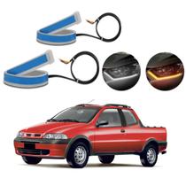 Kit Fitas Led DRL Farol + Seta 12v 45cm Strada G2 2001 2002 2003 2004 Kit Fitas Led DRL Farol + Seta 12v 45cm Strada G2 2001 2002 2003 2004