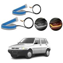 Kit Fitas Led DRL Farol + Seta 12v 45cm Uno 1985 1986 1987 1988 1989 1990