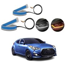 Kit Fitas Led DRL Farol + Seta 12v 45cm Veloster 2011 2012 2013 2014