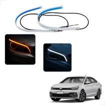 Kit Fitas Led DRL Farol + Seta 12v 45cm Virtus 2018 2019 2020 2021 2022 2023