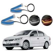 Kit Fitas Led DRL Farol + Seta 12v 45cm Voyage 2013 2014 2015 2016 Kit Fitas Led DRL Farol + Seta 12v 45cm Voyage 2013 2014 2015 2016