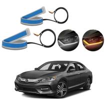 Kit Fitas Led DRL Farol + Seta 12v 60cm Accord 2016 2017 2018 2019 2020 2021 2022
